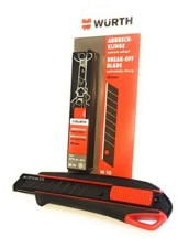 Würth Cuttermesser Teppichmesser inkl. 3 Abbrechklingen und 10 zusätzlichen Abbrechklingen, B00BQWBDHU - 1